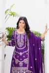 NEW ARRIVAL CHINON EMBROIDERY CODING SEQUENCE WORK TOP PALAZZO WITH DUPATTA PARTY WEAR WHOLESALE PRICE ETHNIC GARMENT (4)