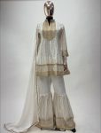 NEW ARRIVAL CHINON EMBROIDERY SEQUENCE WORK TOP SHARARA WITH DUPATTA PARTY WEAR WHOLESALE PRICE ETHNIC GARMENT (4)