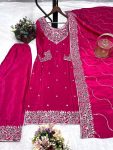NEW ARRIVAL CHINON EMBROIDERY THREAD SEQUENCE WORK TOP PALAZZO WITH DUPATTA FESTIVE WEAR WHOLESALE PRICE ETHNIC GARMENT (3)