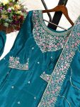NEW ARRIVAL CHINON EMBROIDERY THREAD SEQUENCE WORK TOP PALAZZO WITH DUPATTA FESTIVE WEAR WHOLESALE PRICE ETHNIC GARMENT (7)