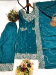 NEW ARRIVAL CHINON EMBROIDERY THREAD SEQUENCE WORK TOP PALAZZO WITH DUPATTA FESTIVE WEAR WHOLESALE PRICE ETHNIC GARMENT (7)