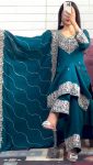 NEW ARRIVAL CHINON EMBROIDERY THREAD SEQUENCE WORK TOP PALAZZO WITH DUPATTA FESTIVE WEAR WHOLESALE PRICE ETHNIC GARMENT (7)