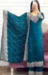 NEW ARRIVAL CHINON EMBROIDERY THREAD SEQUENCE WORK TOP PALAZZO WITH DUPATTA FESTIVE WEAR WHOLESALE PRICE ETHNIC GARMENT (7)