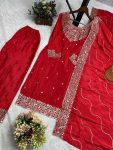 NEW ARRIVAL CHINON EMBROIDERY THREAD SEQUENCE WORK TOP PALAZZO WITH DUPATTA PARTY WEAR WHOLESALE PRICE ETHNIC GARMENT (14)
