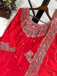 NEW ARRIVAL CHINON EMBROIDERY THREAD SEQUENCE WORK TOP PALAZZO WITH DUPATTA PARTY WEAR WHOLESALE PRICE ETHNIC GARMENT (14)