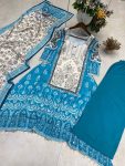 NEW ARRIVAL CHINON PRINTED REAL MIRROR KODI LACE WORK TOP PALAZZO WITH DUPATTA PARTY WEAR WHOLESALE PRICE ETHNIC GARMENT (3)