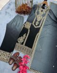 NEW ARRIVAL CHINON SILK DUAL TONE WITH EMBROIDERY SEQUENCE AND CODING WORK TOP PALAZZO WITH DUPATTA FESTIVE WEAR WHOLESALE PRICE ETHNIC GARMENT (17)