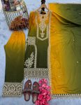 NEW ARRIVAL CHINON SILK DUAL TONE WITH EMBROIDERY SEQUENCE AND CODING WORK TOP PALAZZO WITH DUPATTA FESTIVE WEAR WHOLESALE PRICE ETHNIC GARMENT (7)