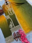 NEW ARRIVAL CHINON SILK DUAL TONE WITH EMBROIDERY SEQUENCE AND CODING WORK TOP PALAZZO WITH DUPATTA FESTIVE WEAR WHOLESALE PRICE ETHNIC GARMENT (7)