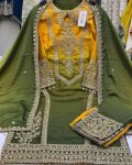 NEW ARRIVAL CHINON SILK DUAL TONE WITH EMBROIDERY SEQUENCE AND CODING WORK TOP PALAZZO WITH DUPATTA FESTIVE WEAR WHOLESALE PRICE ETHNIC GARMENT (7)