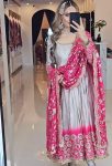 NEW ARRIVAL CHINON SILK SEQUENCE MULTI NEEDLE WORK AND EMBROIDERY WITH ZARI LACE WORK ANARKALI GOWN WITH DUPATTA FESTIVE WEAR WHOLESALE PRICE ETHNIC GARMENT (2)