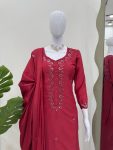 NEW ARRIVAL CHINON SILK THREAD WITH SEQUENCE WORK TOP PATIYALA WITH DUPATTA FESTIVE WEAR WHOLESALE PRICE ETHNIC GARMENT (3)