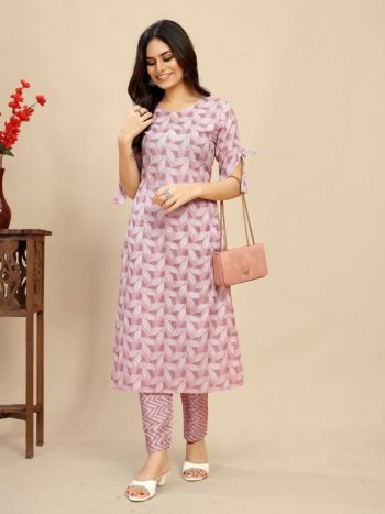 NEW ARRIVAL COTTON DIGITAL PRINTED TOP BOTTOM SET LAVENDER