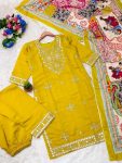 NEW ARRIVAL COTTON EMBROIDERY GOTA PATTI WORK TOP BOTTOM WITH DUPATTA PARTY WEAR WHOLESALE PRICE ETHNIC GARMENT (8)