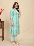 NEW ARRIVAL COTTON FLORAL BLOCK PRINTED TOP BOTTOM SET RAMA