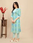 NEW ARRIVAL COTTON FLORAL BLOCK PRINTED TOP BOTTOM SET CASAUL WEAR WHOLESALE PRICE ETHNIC GARMENT (2)