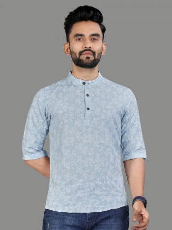 NEW ARRIVAL COTTON PRINTED SHIRT SKY