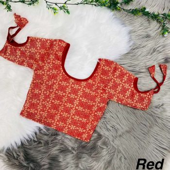 NEW ARRIVAL COTTON STRETCHABLE FANCY SLEEVE DESIGN STITCHED BLOUSE RED