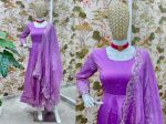 NEW ARRIVAL CRUSH SILK EMBROIDERY SEQUENCE DESIGN WORK GOWN BOTTOM WITH DUPATTA FESTIVE WEAR WHOLESALE PRICE ETHNIC GARMENT (13)