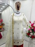 NEW ARRIVAL FENDI SILK EMBROIDERY SEQUENCE WORK TOP SHARARA WITH DUPATTA FESTIVE WEAR WHOLESALE PRICE ETHNIC GARMENT (1)