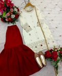 NEW ARRIVAL FENDI SILK EMBROIDERY SEQUENCE WORK TOP SHARARA WITH DUPATTA FESTIVE WEAR WHOLESALE PRICE ETHNIC GARMENT (1)