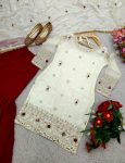 NEW ARRIVAL FENDI SILK EMBROIDERY SEQUENCE WORK TOP SHARARA WITH DUPATTA FESTIVE WEAR WHOLESALE PRICE ETHNIC GARMENT (1)