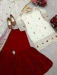 NEW ARRIVAL FENDI SILK EMBROIDERY SEQUENCE WORK TOP SHARARA WITH DUPATTA FESTIVE WEAR WHOLESALE PRICE ETHNIC GARMENT (1)