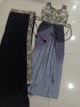 NEW ARRIVAL FRENCH CREPE EMBROIDERY SEQUENCE WORK BLOUSE DRAPE SKIRT WITH SHRUG AND BELT PARTY WEAR WHOLESALE PRICE ETHNIC GARMENT (3)