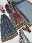 NEW ARRIVAL GEORGETTE DIGITAL PRINT WITH REAL MIRROR HAND WORK AND LACE WORK TOP PALAZZO WITH DUPATTA FESTIVE WEAR WHOLESALE PRICE ETHNIC GARMENT (2)