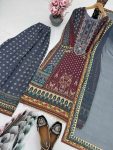 NEW ARRIVAL GEORGETTE DIGITAL PRINT WITH REAL MIRROR HAND WORK AND LACE WORK TOP PALAZZO WITH DUPATTA FESTIVE WEAR WHOLESALE PRICE ETHNIC GARMENT (2)