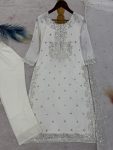 NEW ARRIVAL GEORGETTE EMBROIDERY AND SEQUENCE WORK TOP BOTTOM WITH DUPATTA FESTIVE WEAR WHOLESALE PRICE ETHNIC GARMENT (3)