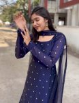 NEW ARRIVAL GEORGETTE EMBROIDERY SEQUENCE BUTTI WORK TOP WITH DUPATTA FESTIVE WEAR WHOLESALE PRICE ETHNIC GARMENT (2)