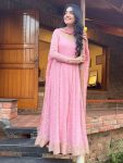 NEW ARRIVAL GEORGETTE EMBROIDERY SEQUENCE WORK GOWN BOTTOM WITH DUPATTA PARTY WEAR WHOLESALE PRICE ETHNIC GARMENT (3)
