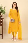 NEW ARRIVAL GEORGETTE EMBROIDERY SEQUENCE WORK TOP BOTTOM WITH DUPATTA PARTY WEAR WHOLESALE PRICE ETHNIC GARMENT (3)