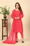 NEW ARRIVAL GEORGETTE EMBROIDERY SEQUENCE WORK TOP BOTTOM WITH DUPATTA PARTY WEAR WHOLESALE PRICE ETHNIC GARMENT (6)