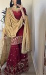 NEW ARRIVAL GEORGETTE EMBROIDERY SEQUENCE WORK TOP SHARARA WITH DUPATTA FESTIVE WEAR WHOLESALE PRICE ETHNIC GARMENT (4)