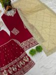 NEW ARRIVAL GEORGETTE EMBROIDERY SEQUENCE WORK TOP SHARARA WITH DUPATTA FESTIVE WEAR WHOLESALE PRICE ETHNIC GARMENT (4)