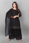 NEW ARRIVAL GEORGETTE EMBROIDERY WORK TOP SHARARA WITH DUPATTA FESTIVE WEAR WHOLESALE PRICE ETHNIC GARMENT (8)