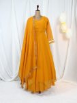 NEW ARRIVAL GEORGETTE FLAIRED LACE WORK PLAIN GOWN WITH DUPATTA PARTY WEAR WHOLESALE PRICE ETHNIC GARMENT (3)
