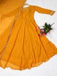 NEW ARRIVAL GEORGETTE FLAIRED LACE WORK PLAIN GOWN WITH DUPATTA PARTY WEAR WHOLESALE PRICE ETHNIC GARMENT (3)