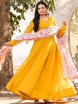 NEW ARRIVAL GEORGETTE PLAIN GOWN WITH DIGITAL PRINTED DUPATTA FESTIVE WEAR WHOLESALE PRICE EHNIC GARMENT (4)