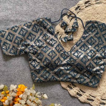 NEW ARRIVAL GEORGETTE SEQUENCE WORK READY TO WEAR BLOUSE RAMA