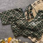NEW ARRIVAL GEORGETTE SEQUENCE WORK READY TO WEAR BLOUSE GREEN
