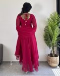 NEW ARRIVAL GEORGETTE WITH LACE WORK ANARKALI GOWN WITH DUPATTA FESTIVE WEAR WHOLESLE PRICE ETHNIC GARMENT (4)
