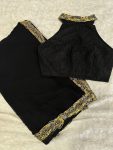 NEW ARRIVAL GEORGETTE ZARI SEQUENCE BORDER WORK SAREE WITH UNSTITCHED BLOUSE PARTY WEAR WHOLESALE PRICE ETHNIC GARMENT (4)