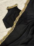 NEW ARRIVAL GEORGETTE ZARI SEQUENCE BORDER WORK SAREE WITH UNSTITCHED BLOUSE PARTY WEAR WHOLESALE PRICE ETHNIC GARMENT (4)