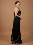 NEW ARRIVAL GEORGETTE ZARI SEQUENCE BORDER WORK SAREE WITH UNSTITCHED BLOUSE PARTY WEAR WHOLESALE PRICE ETHNIC GARMENT (4)