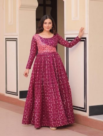NEW ARRIVAL JACQUARD WEAVING POSITION PRINTED ONLY GOWN PINK