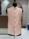 NEW ARRIVAL JACQUARD WITH WEAVING WORK MEN'S KOTI BABY PINK
