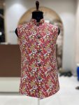 NEW ARRIVAL JACQUARD WITH WEAVING WORK MEN'S KOTI RED